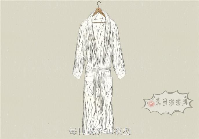 浴袍睡衣服装SU模型 1