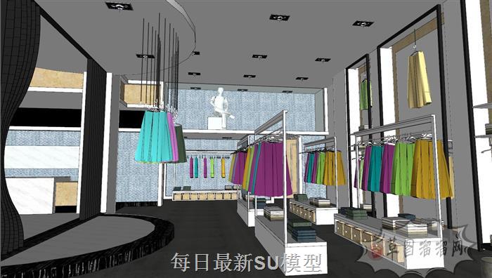 服装店衣服店SU模型 2