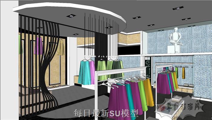 服装店衣服店SU模型 3