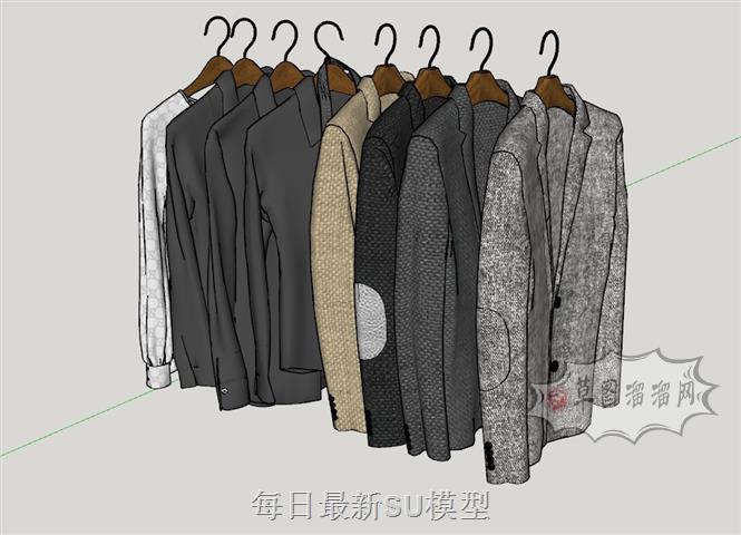 衣服服装衣架SU模型 1