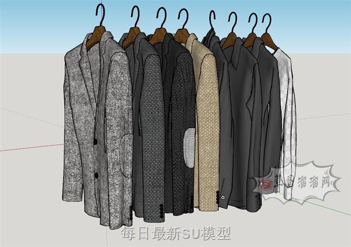 衣服服装衣架SU模型 2