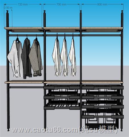 衣服衣架SU模型 1
