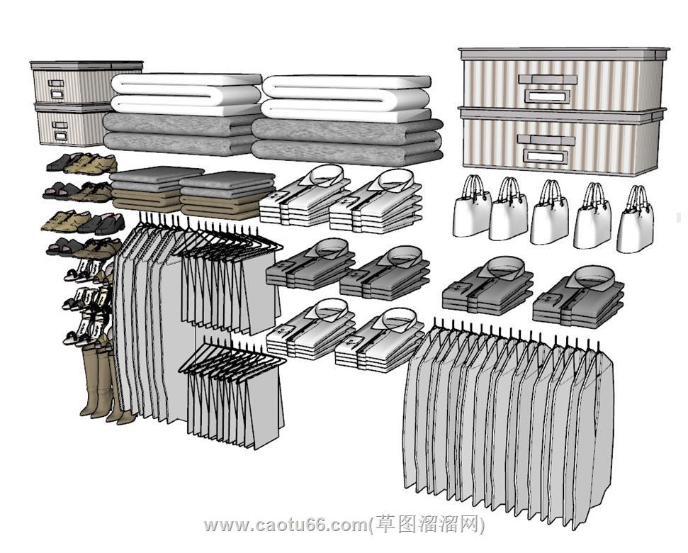 衣服鞋子服饰SU模型 1