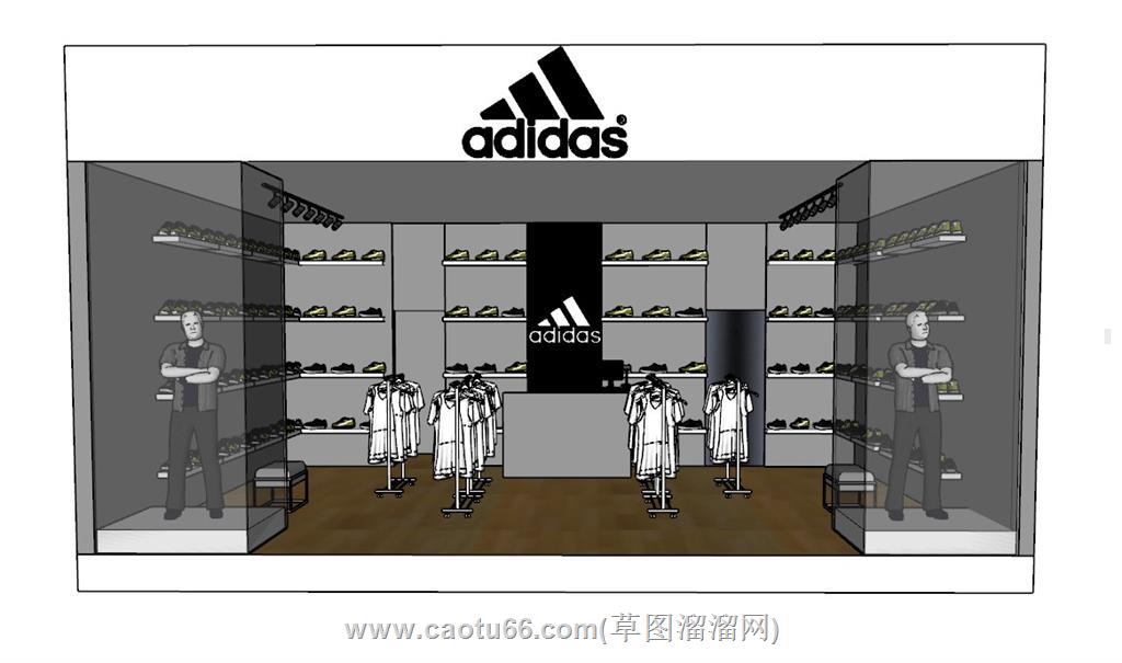 艾迪达斯服装店SU模型 1