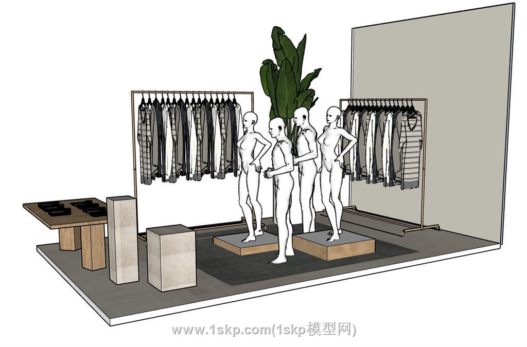 服装店假人模特SU模型 1