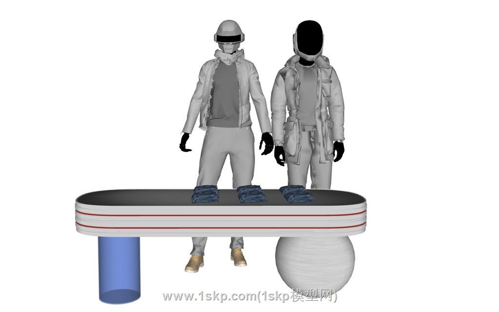 太空人服装假人模特SU模型 1