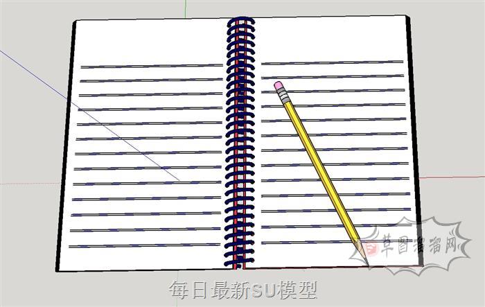 笔记本记录记事本SU模型 1