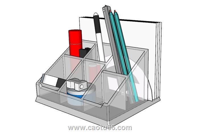 文具盒笔筒文具SU模型 1