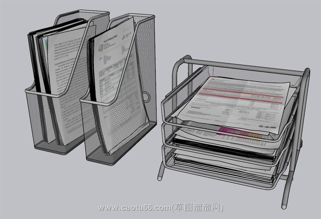 报刊架SU模型 1