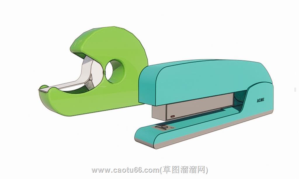 办公用品订书机封口胶SU模型 1