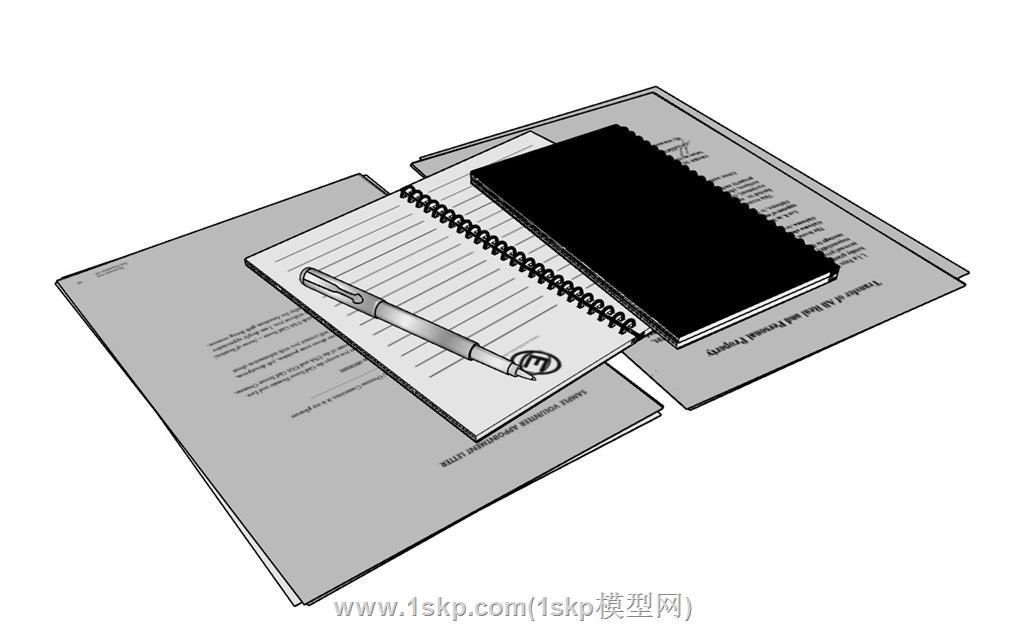 记事本笔记本SU模型 3