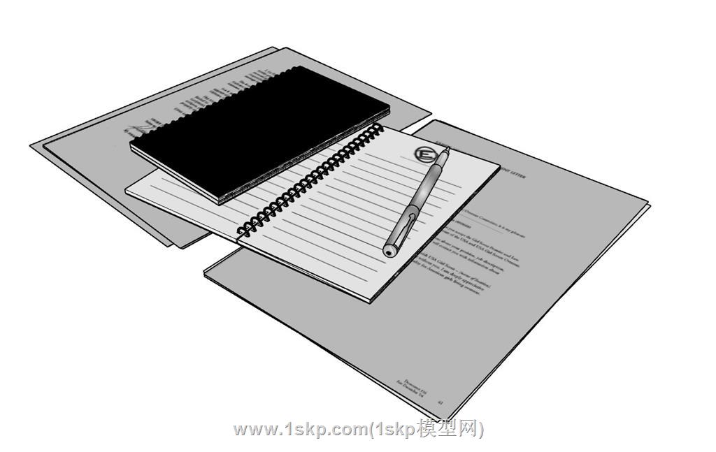 记事本笔记本SU模型 2