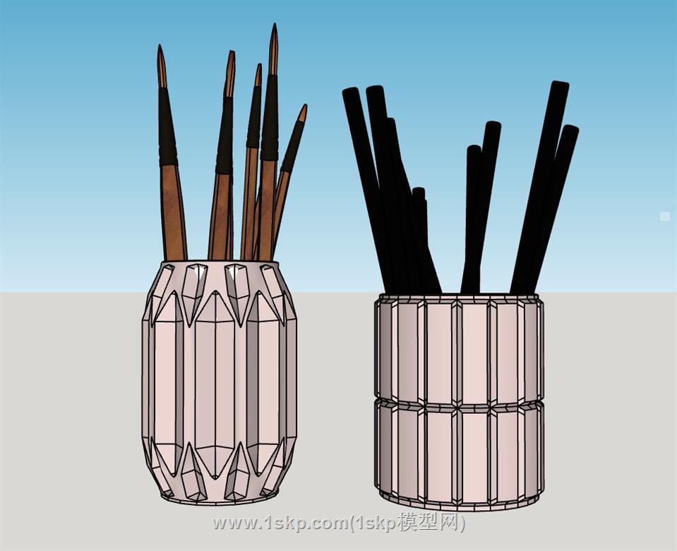 文具笔筒SU模型 1