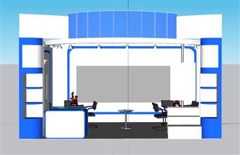 展厅展位SU模型 免费sketchup模型下载