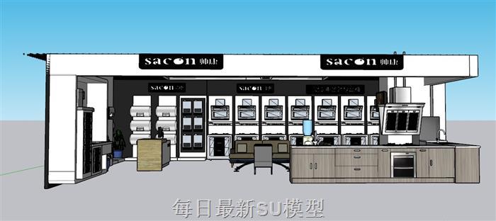 抽油烟机橱柜专卖店SU模型 1