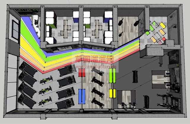 健身房SU模型 4