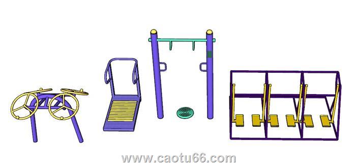 户外健身器材SU模型 1