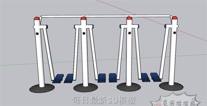 户外健身器材SU模型 1