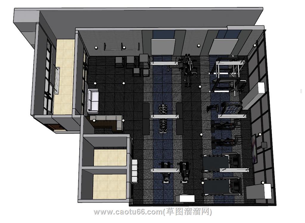 健身房健身器材SU模型 1