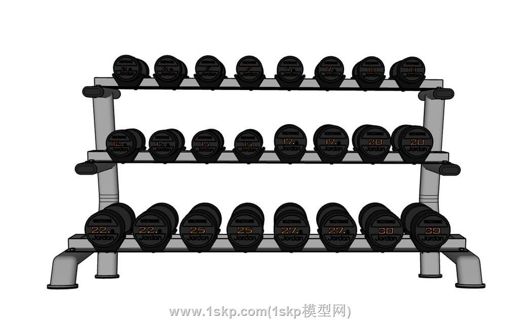 健身哑铃SU模型 1