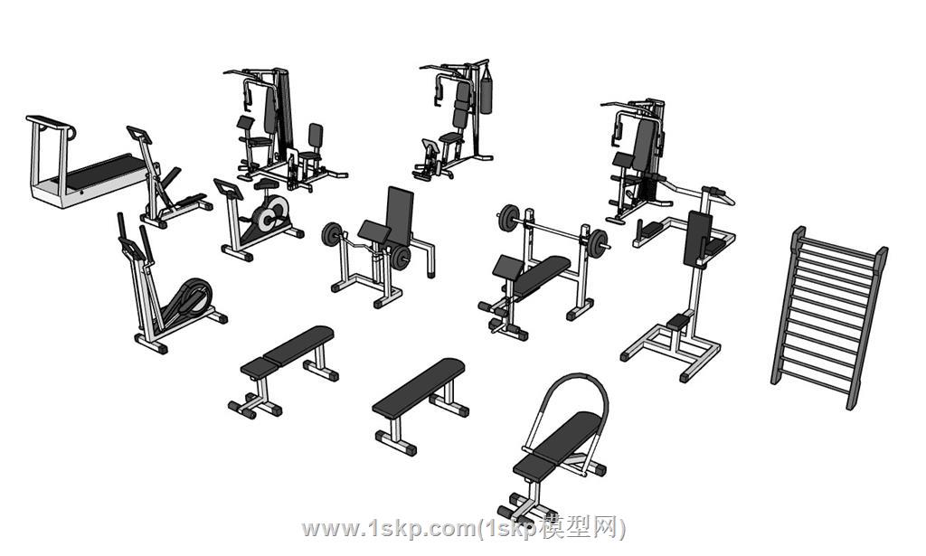 健身SU模型 1