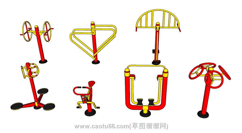 户外健身器材SU模型 1