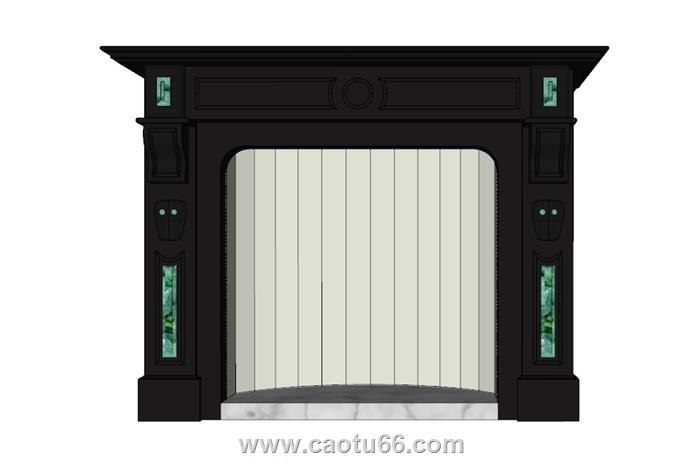 壁炉暖炉SU模型 1