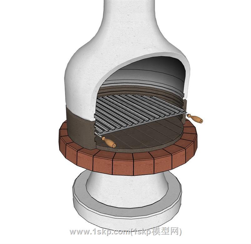 欧式壁炉烧烤炉SU模型 3