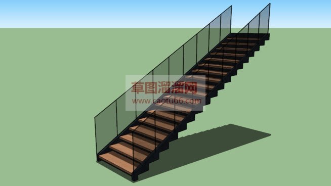 扶手楼梯步梯SU模型 1