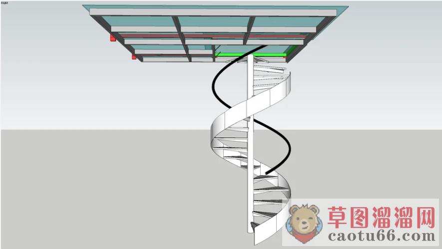 室内螺旋梯SU模型 1