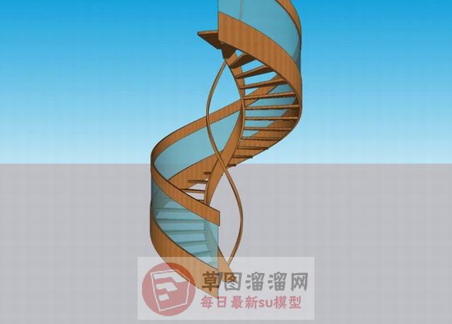 螺旋梯旋转梯SU模型 1