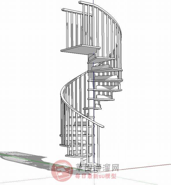 旋转梯螺旋梯SU模型 1