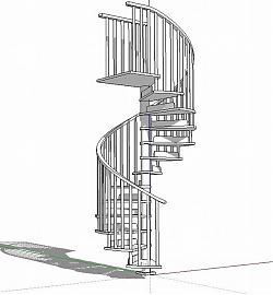 旋转梯螺旋梯SU模型 免费sketchup模型下载