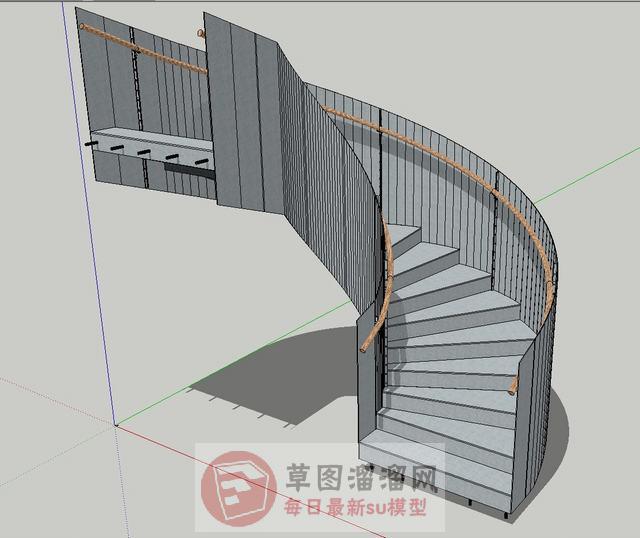 螺旋梯旋转梯SU模型 1