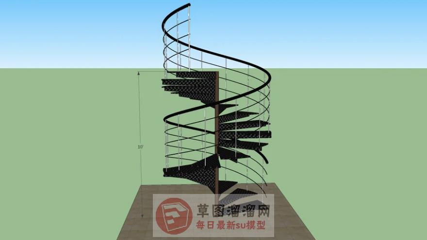 螺旋楼梯旋转梯SU模型 1