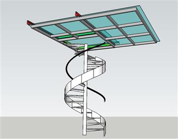 螺旋梯旋转梯楼梯SU模型
