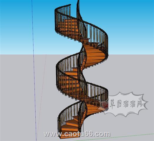 螺旋梯旋转梯SU模型 1