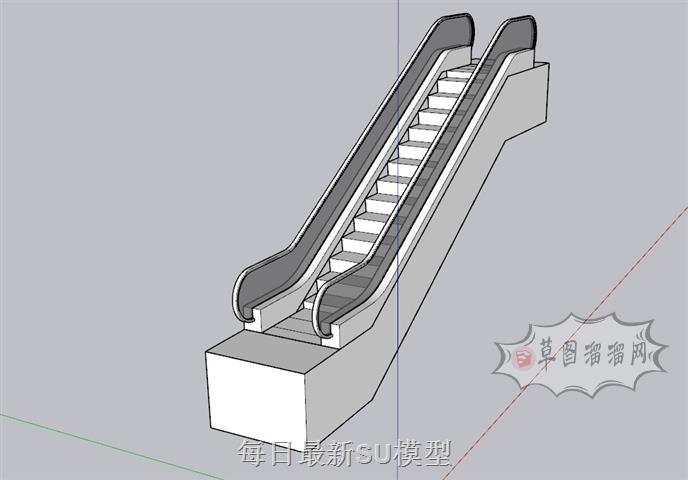 电梯楼梯扶手梯SU模型 1