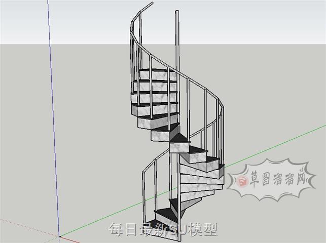 螺旋梯旋转梯SU模型 1