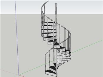 螺旋梯旋转梯SU模型 免费sketchup模型下载