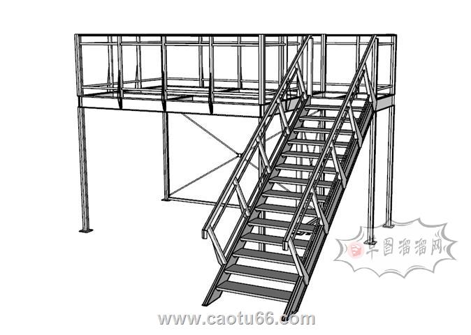 工业楼梯SU模型 1