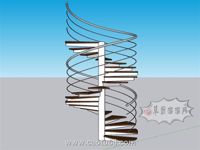 螺旋梯旋转梯楼梯SU模型 1