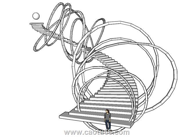 创意楼梯SU模型 1