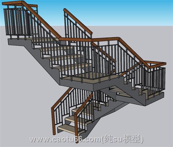 楼梯步梯SU模型 1