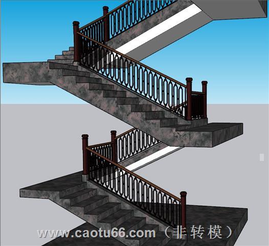 扶手楼梯SU模型 1