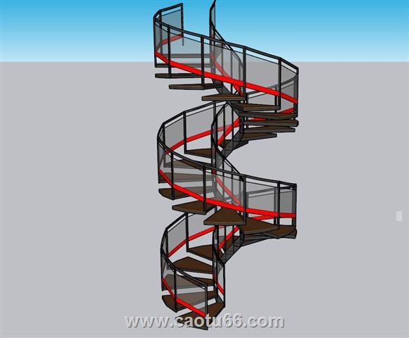 旋转梯螺旋梯楼梯SU模型 1