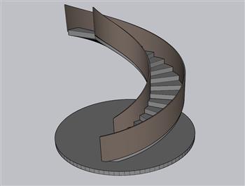 螺旋梯旋转楼梯SU模型 免费sketchup模型下载