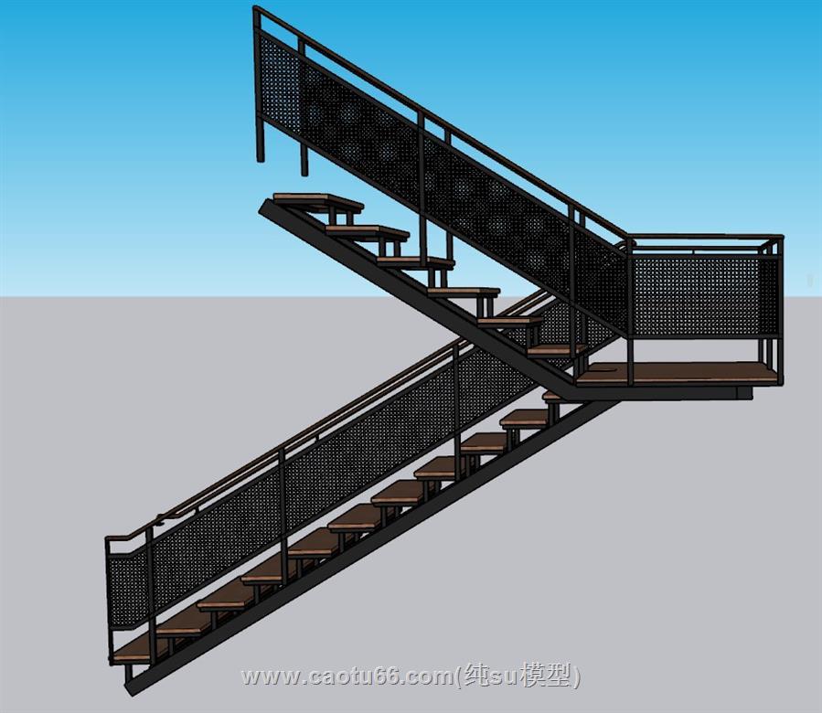 工业楼梯步梯SU模型 1