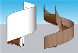 旋转楼梯螺旋梯SU模型