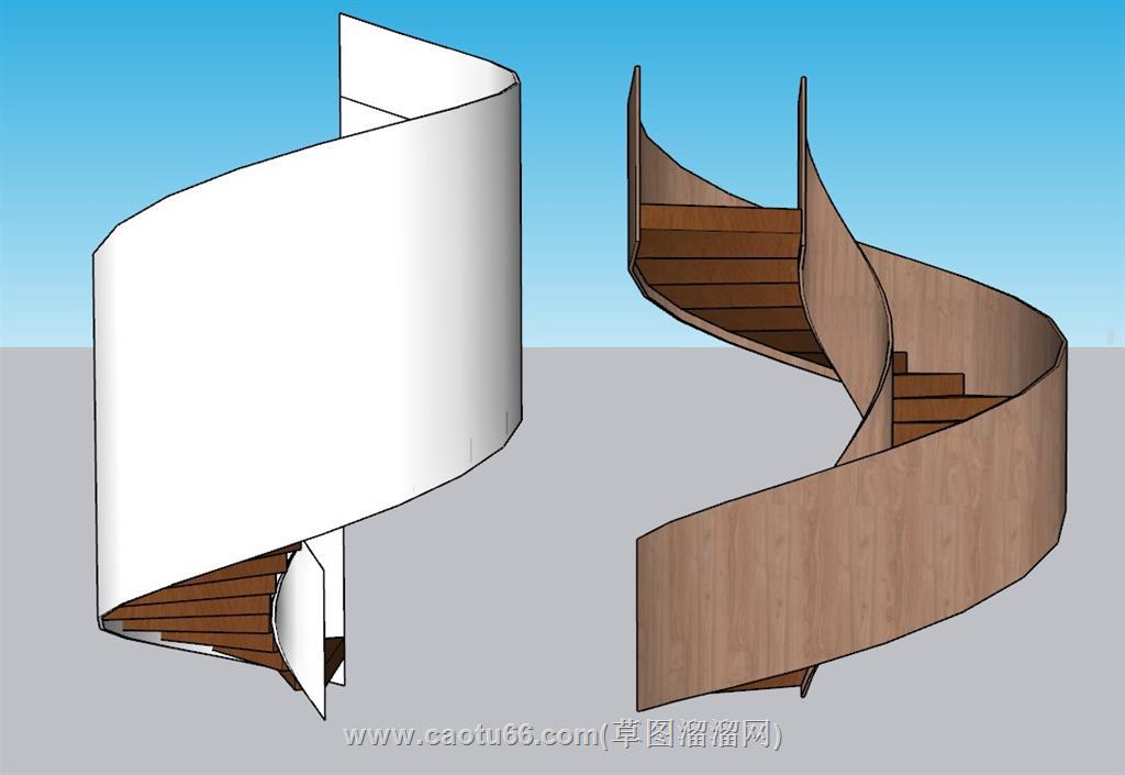 旋转楼梯螺旋梯SU模型 1